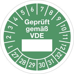 Dreifke&reg; Pr&uuml;fplakette Gepr&uuml;ft gem&auml;&szlig;... 2027 - 2032, Folie, &Oslash; 30 mm, 10 St&uuml;ck/...