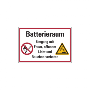 Dreifke&reg; Hinweisschild, Batterieraum, 200 x 300 mm, Folie selbstklebend 1 Stk.