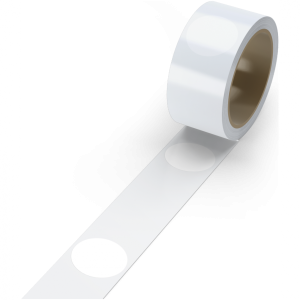 Segmentierte Bodenmarkierungspunkte WT-5126, PVC, Wei&szlig;, &Oslash; 50 mm, Rolle 25 m