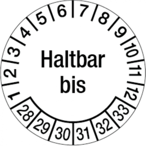 Dreifke&reg; Pr&uuml;fplakette, Haltbar bis, &Oslash; 30 mm, Dokumente - 30 mm Dokumentenfoli...
