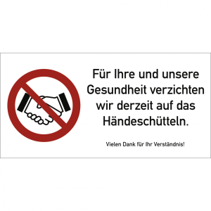 Dreifke&reg; Aufkleber F&uuml;r Ihre und unsere Gesundheit verzichten wir..., Kombisch...