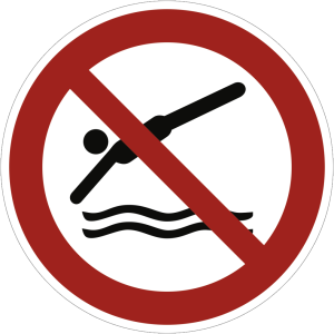 Dreifke&reg; Alu-Schild "Kopfsprung verboten", &Oslash;40cm, 1 St&uuml;ck, Verbotszeichen (P0...