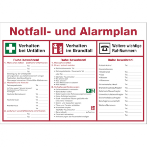 Dreifke&reg; Aushang, Notfall- und Alarmplan | PVC | 595x410 mm, 1 Stk