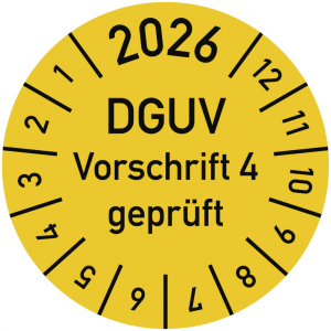 Dreifke&reg; Pr&uuml;fplakette 2026 DGUV Vorschrift 4 gepr&uuml;ft, Dokumentenfolie, &Oslash; 15 m...