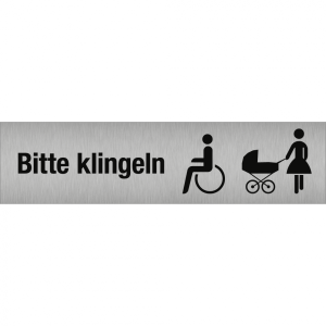 Dreifke&reg; Bitte klingeln Rollstuhlfahrer/Kinderwagen, Edelstahl, selbstklebend...