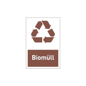 Dreifke&reg; Aufkleber Design-Recyclingschild: Biom&uuml;ll, Folie selbstklebend, 150 ...