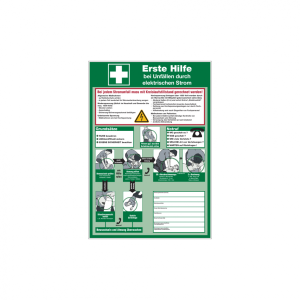 Dreifke&reg; Aushang, Erste Hilfe bei Unf&auml;llen durch elektrischen Strom - praxisb...
