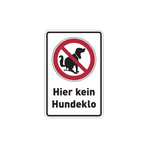 Dreifke&reg; Hinweisschild, Hier kein Hundeklo, Aluminium, 300 x 200 mm, Alu gepr...
