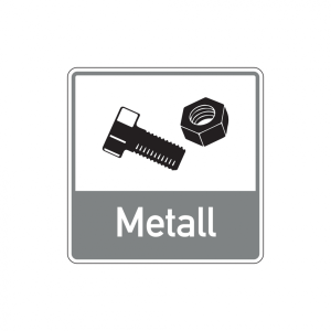 Dreifke&reg; Aufkleber Abfallkennzeichen, Metall, grau, 100 x 100 mm, Folie, Foli...