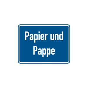Dreifke&reg; Abfallkennzeichen, Papier und Pappe, 150 x 200 mm, Aluverbund 1 Stk.