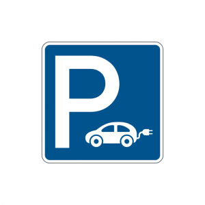 Dreifke&reg; Parkplatzschild, Elektrofahrzeuge, 600 x 600 mm, Aluminium, Aluverbu...