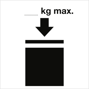 Aufkleber Symbol f&uuml;r IBC, die gestapelt werden d&uuml;rfen, Folie, 150x150 mm