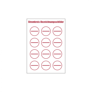 Dreifke&reg; Stromkreisbezeichnungsschilder zur Selbstbeschriftung, Bogen = 12 St...