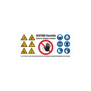 Dreifke&reg; Baustellenbanner aus Gewebeplane, PVC - Symbole gem. ISO 7010 | PVC-...