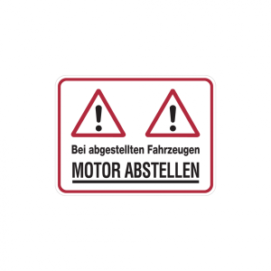 Dreifke&reg; Hinweisschild, Motor abstellen, 300x400mm, Alu gepr&auml;gt, Alu gepr&auml;gt ...