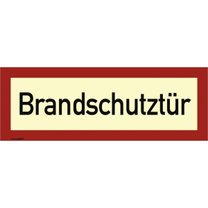 Dreifke&reg; Aufkleber Brandschutzt&uuml;r, Folie, langnachleuchtend, 160-mcd, 297x105 mm