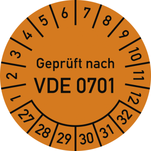 Dreifke&reg; Pr&uuml;fplakette Gepr&uuml;ft nach VDE 0701, 2027-2032, Folie, &Oslash; 30mm, 10 St&uuml;...