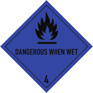 Gefahrzettel Klasse 4.3 Text DANGEROUS...,Folie, 100x100 mm, 1000 St&uuml;ck/Rolle