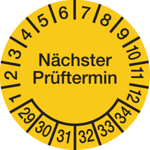 Dreifke&reg; Pr&uuml;fplakette, N&auml;chster Pr&uuml;ftermin, Dokumenten - 15 mm Dokumentenfoli...