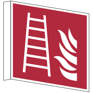 Dreifke&reg; Brandschutzzeichen, Feuerleiter F003 Fahnenschild | PVC langnachleuc...