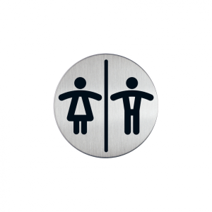 WC-Piktogramm, Damen / Herren, Edelstahl, &Oslash; 83 mm, 1 Stk.