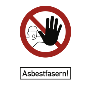Dreifke&reg; Schild Asbestfasern!, Kombischild, Alu, 500x700 mm