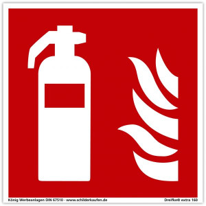 Dreifke&reg; Schild Feuerl&ouml;scher extra langnachleuchtend | PVC selbstklebend 148x...