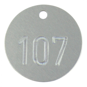 Dreifke&reg; Kennzeichnungsmarken, Aluminium silber, fortlaufend nummeriert, &Oslash; 30...