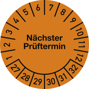 Dreifke&reg; Pr&uuml;fplakette N&auml;chster Pr&uuml;ftermin 2027-2032, Dokumentenfolie, &Oslash; 25 mm...