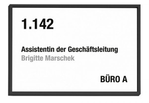 MADRID Black Line T&uuml;rschild ~DIN A6 quer | 105,5x150,5 mm | Alu Rahmen schwar...