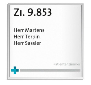 MADRID Silver Line T&uuml;rschild 150 | 150x150 mm | Alu Rahmen silber eloxiert | ...