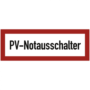 Dreifke&reg; Aufkleber Brandschutzschild PV-Notausschalter, Folie, 297x105 mm, 1 ...