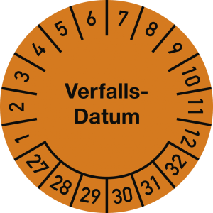 Dreifke&reg; Pr&uuml;fplakette Verfalls-Datum 2027-2032, Dokumentenfolie, &Oslash; 25 mm, 10 ...