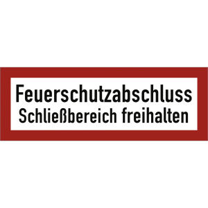 Dreifke&reg; Aufkleber Feuerschutzabschluss Schlie&szlig;bereich freihalten, Folie, 297...
