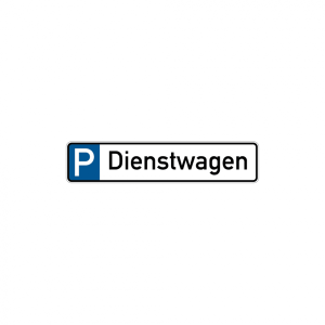 Dreifke&reg; Parkplatzkennzeichen, P-Dienstwagen, 113x523mm, Alu gepr&auml;gt, Alu gep...