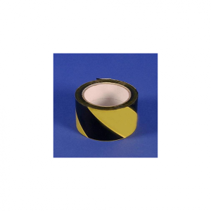 PVC-Warnband linksweisend, Folie, Gelb-Schwarz, 50 mm x 66 m