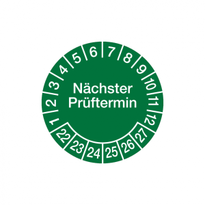 Dreifke&reg; Aufkleber Pr&uuml;fplakette, N&auml;chster Pr&uuml;ftermin, Jahresfarben, Folie, &Oslash; ...
