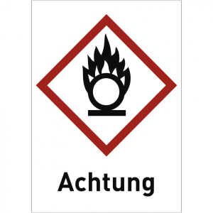 Dreifke&reg; Aufkleber Oxidierend (GHS 03) Achtung, Folie, 105x148 mm