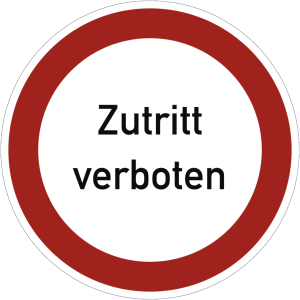 Dreifke&reg; Zutritt verboten, Textschild, Alu, &Oslash; 400 mm