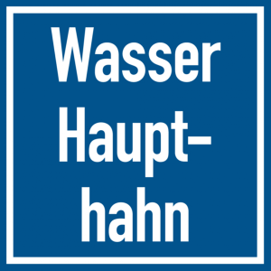 Dreifke&reg; Hinweisschild, Wasser Haupthahn, Aluverbund, 200 x 20 - 200x200x2 mm...