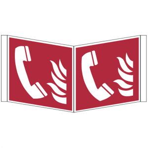 Dreifke&reg; Brandschutzzeichen, Brandmeldetelefon F006 Winkel-/Nasenschild | PVC...