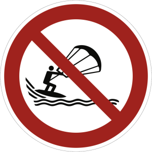 Dreifke&reg; Alu-Schild "Kitesurfen verboten", &Oslash;40cm, 1 St&uuml;ck, Verbotszeichen (P0...
