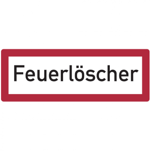 Dreifke&reg; Feuerwehrschild, Feuerl&ouml;scher - DIN 4066 | Alu gepr&auml;gt | 210x74 mm, ...