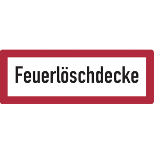 Dreifke&reg; Aufkleber Feuerwehrschild, Feuerl&ouml;schdecke - DIN 4066 | 297x105 mm, ...