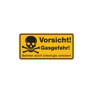 Dreifke&reg; Hinweisschild, Vorsicht! Gasgefahr!, 170x350mm, Alu gepr&auml;gt, Alu gep...