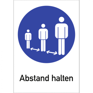 Dreifke&reg; Aufkleber Abstand halten, Kombischild, Folie, 210x297 mm