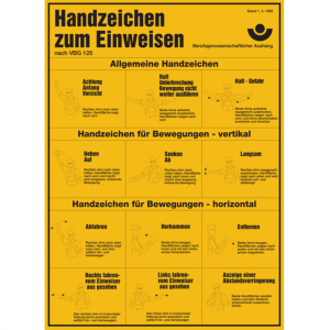 Dreifke&reg; Aushang, Handzeichen zum Einweisen BGV A 8, Aluminium, 400 x 290 mm,...