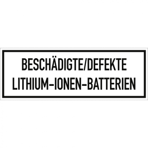 Dreifke&reg; Besch&auml;digte/Defekte Lithium-Ionen-Batterien, Folie , 148x52 mm, 500 ...