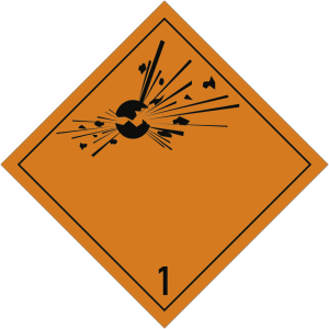Dreifke&reg; Gefahrzettel Klasse 1, Folie, 50x50 mm