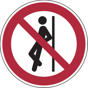 Dreifke&reg; Aufkleber (Folie) "Gegenlehnen verboten", &Oslash;10cm, Folie selbstklebend...